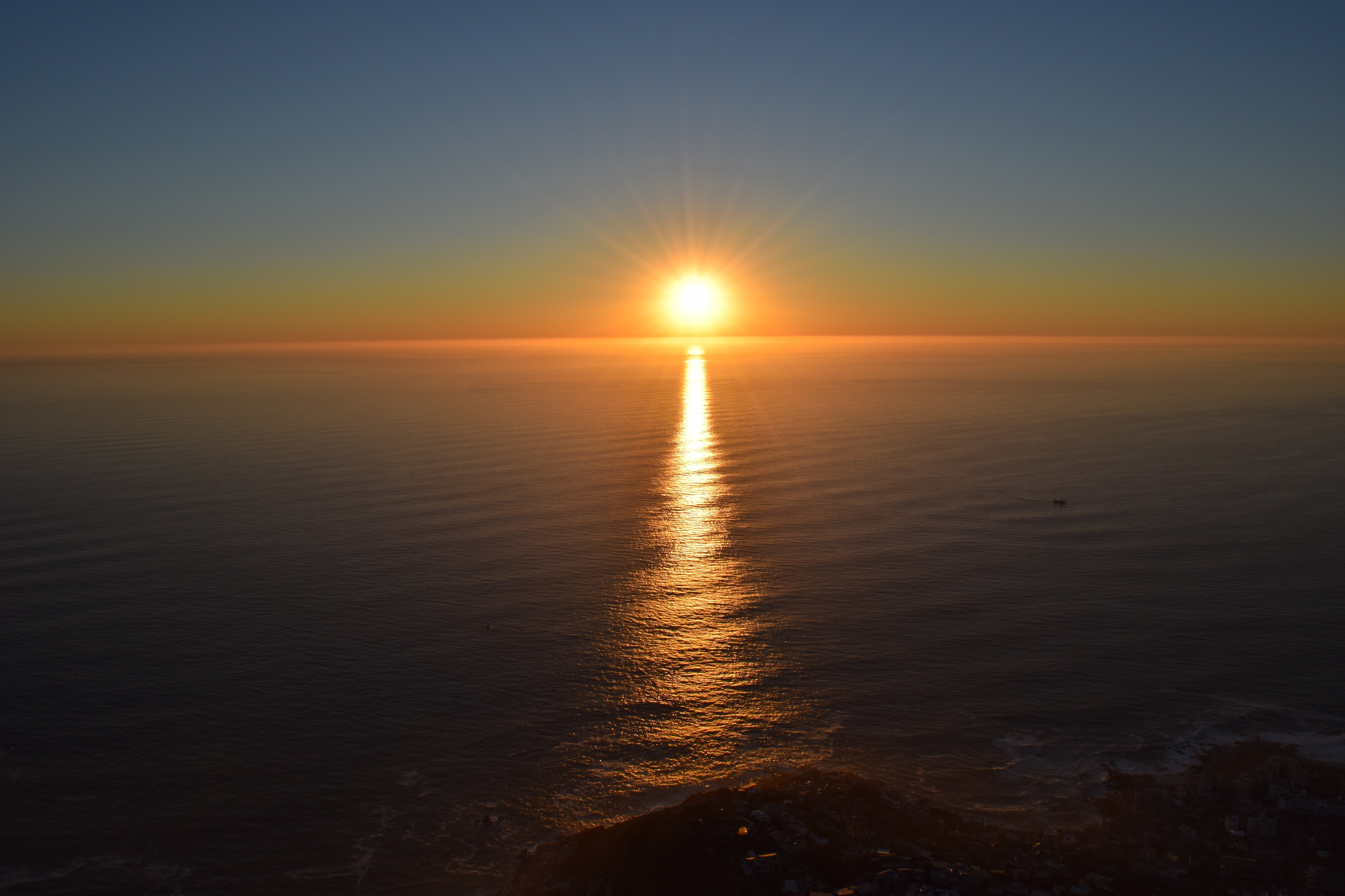 Ocean sunset from Cape Town cliffs